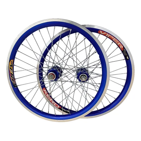 Par Aro Aero 24 Viper 36f Com Rolamentado, Completo! Cor Azul Foto 1