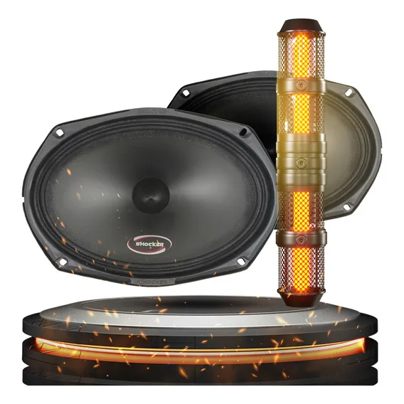 Par Auto Falante Woofer 6x9 200w 4 ohms Shocker Sh200 Grave Medio Midrange Foto 1