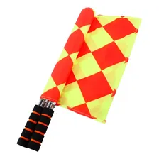 Par Bandeira Xadrez De Auxiliar Juiz Bandeirinha De Futebol Foto mini 1