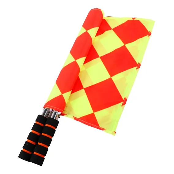 Par Bandeira Xadrez De Auxiliar Juiz Bandeirinha De Futebol Foto 1