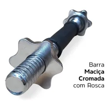 Par Barra Halter Maciça Cromada Emborrachada C/ Presilha Foto mini 4