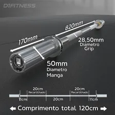 Par Barras Olímpicas Reta Para Musculação 1,20m - Cromada Foto mini  2