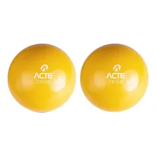 Par Bolas Acte Tonificadoras 2kg T56, Yoga, Pilates, Amarelo Foto mini 1