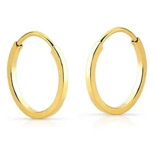 Par Brinco Infantil De Argola Ouro 18k 1cm Ou Segundo Furo Foto mini 1