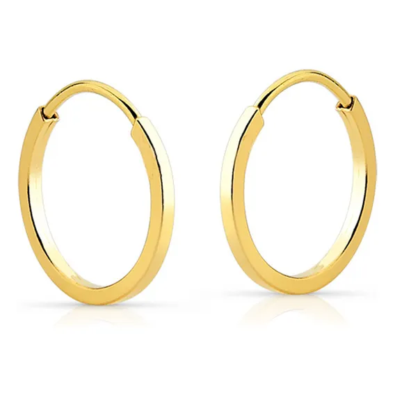 Par Brinco Infantil De Argola Ouro 18k 1cm Ou Segundo Furo Foto 1