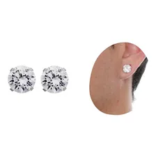 Par Brinco Masculino Prata Pura 925 Diamante Sintético Foto mini  2