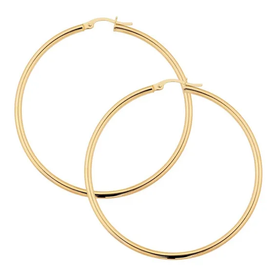 Par Brincos Argola 4mm Ouro 18k 750 Foto 1