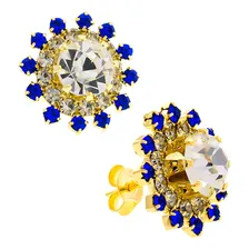 Par Brincos Girassol Cristal Banhado Ouro 18k 1030034 Foto mini 1