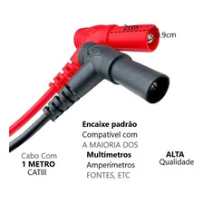 Par Cabo Gancho Para Multímetro Multiteste Fonte De Bancada Ponta Clipe Para Pendurar Medições Teste Calibração Ponteira Profissional Foto mini 4