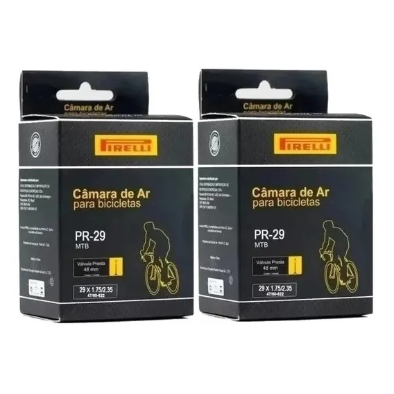 Par Câmara De Ar 29 X 1.75/2.35 Pirelli Mtb Bico Fino 48 Mm Tipo Da Válvula Presta Foto 1