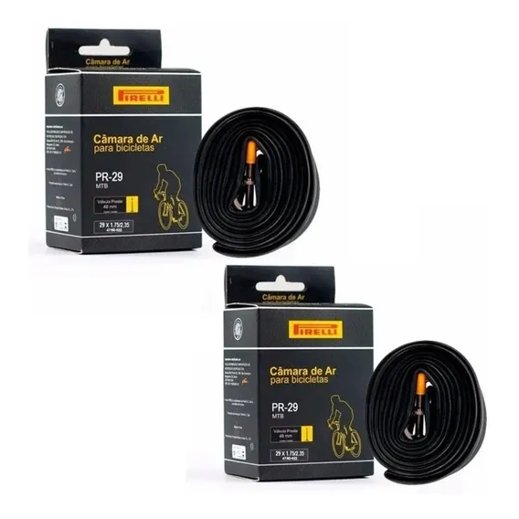 Par Câmara Ar Pirelli Bike Mtb Aro 29 Presta Bico Fino 48mm Foto 1