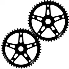 Par Coroas Roda Dentada Engrenagem Estrela 46d 5 Furos Bike Cor Preto Foto mini 4