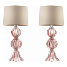 Par De Abajur Para Sala Quarto Em Murano Verona Duo Tavares Estrutura Vintage Rose Foto mini 1