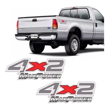 Par De Adesivo 4x2 Max Power Para F-250 Emblema Lateral Prata Sportinox Foto mini 1