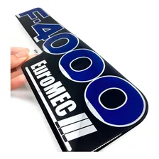 Par De Adesivos Emblemas Ford F4000 Euromec E Cummins Porta Cor Azul Foto mini 3