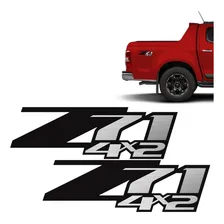 Par De Adesivos Z71 4x2 S10, Silverado Emblema Lateral Preto Foto mini 1