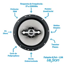 Par De Auto Falantes Prime 6 Polegadas 70w Foto mini 3