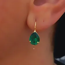 Par De Brincos Cristal Cores E Ouro 18k-750 Foto mini 4