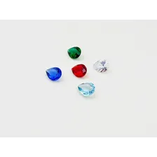 Par De Brincos Cristal Cores E Ouro 18k-750 Foto mini  2