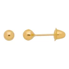Par De Brincos Infantil De Bola 3mm Ou 2° Furo Ouro 18k 750 Foto mini 1