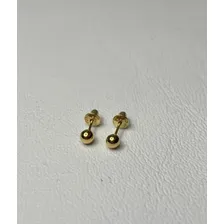 Par De Brincos Infantil De Bola 3mm Ou 2° Furo Ouro 18k 750 Foto mini 4