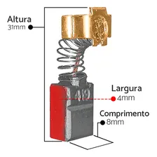 Par De Escova De Carvão Cb 419 Para Furadeira Makita Hp1500 Foto mini  2