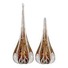 Par De Esculturas Gota Fenix Cristal Murano M + G Garnet Foto mini 1