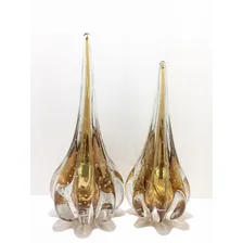 Par De Esculturas Gota Fenix Cristal Murano M + G Garnet Foto mini 2