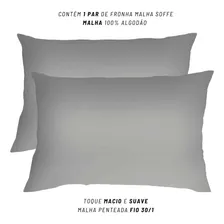 Par De Fronhas Kacyumara Malha 100% Algodão Sofee Liso Cor Cinza Bobi Sofee Fronha Foto mini 2