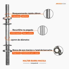 Par de Halter Peso Barra Rosca 40cm Com Rosca Treino Musculação Halteres Foto mini 3