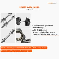 Par de Halter Peso Barra Rosca 40cm Com Rosca Treino Musculação Halteres Foto mini 4
