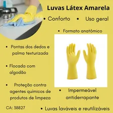 Par De Luva Amarela Latex Lava Louça, Multiuso Cozinha Casa Tamanho G Foto mini 4