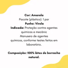 Par De Luva Amarela Latex Lava Louça, Multiuso Cozinha Casa Tamanho G Foto mini 3