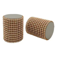 Par De Ponteiras Bella Arte Par de Ponteira Infinity Decorativas Para Cortinas Com Strass 19mm Cor Fendi (dourado) Foto mini 4
