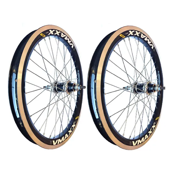 Par de Rodas Vmaxx Aro 20x1,9 Freio V.brake C/ Cubo Alumínio de Rolamento Cor Preto Foto 1