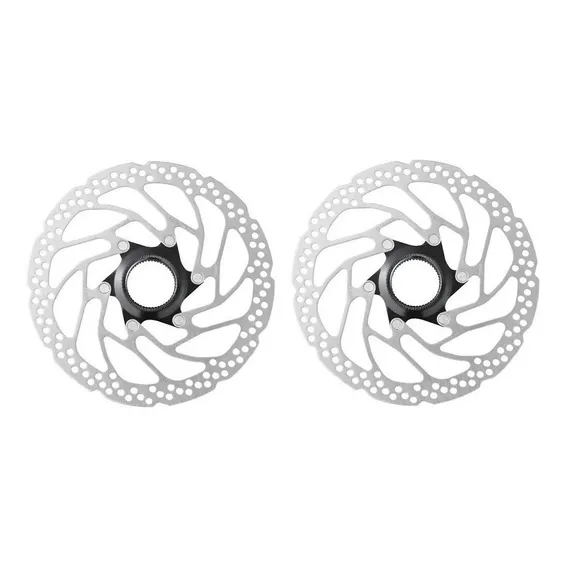 Par Disco De Freio Rotor Shimano Sm-rt30 160mm Center Lock Cor Prateado Foto 1