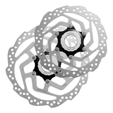 Par Disco Freio Rotor Shimano Rt10 Center Lock 160 + 180mm Cor Plata Foto  mini 1
