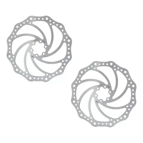 Par Disco Rotor De Freio Diant/tras 203mm X-time Bike Cor Prateado Foto 1