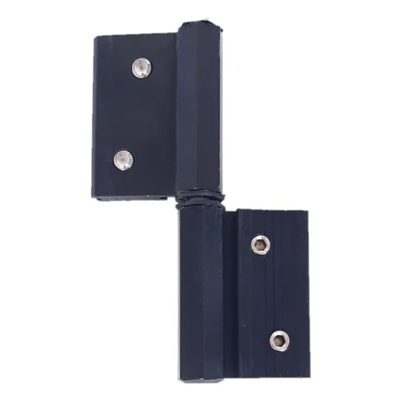 Par Dobradica L-30 Encaixe Sd323 Porta Aluminio Preto 02pçs Foto 1