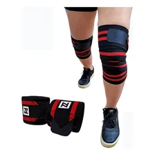 Par Faixas Elastica Para Joelhos Com Alta Compressão Cor Faixa Preta Vermelho Dpazz Sports ZZ500 Foto mini 1