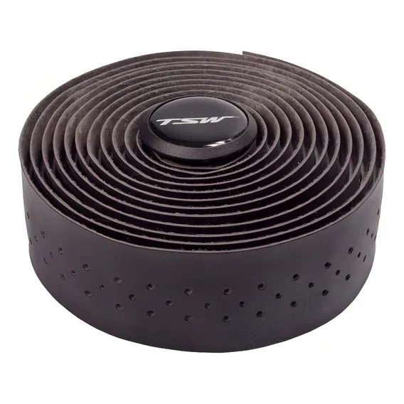 Par Fita Para Guidão Bike Speed Road Microfibra Furada Tsw Cor Preto Foto 1