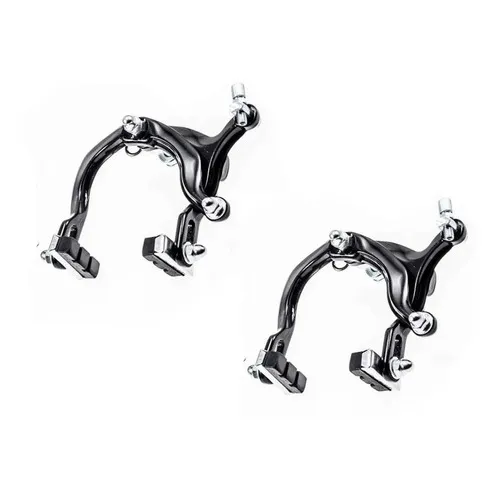Par Freio Ferradura Side Pull De Bike Speed Aro 700 Preta Cor Preto e prata Foto 1