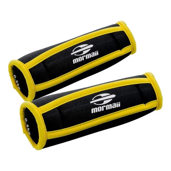 Par Halteres Neoprene 0,5 Kg Cada Exercícios Mormaii 446300 Cor Preto/amarelo Foto 1