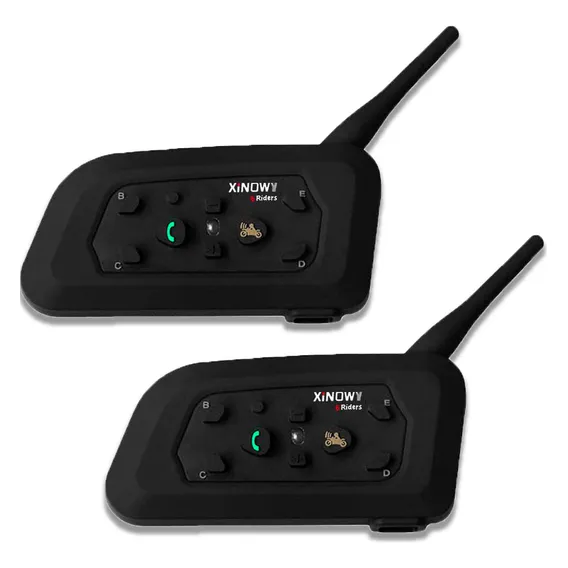 Par Intercomunicador Capacete Moto Bluetooth V6 Foto 1