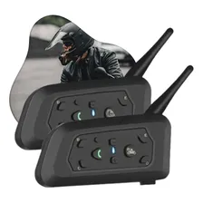 Par Intercomunicador Capacete Moto V6 1200m Radio Comunicado Interphone Intercom V6 Preto Foto mini 1