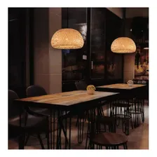 Par Lustre Pendente Lumanaria Palha Artesanal Rustico Vime Foto mini  3