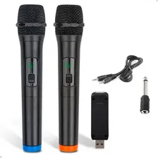 Par Microfones Dinâmico Sem Fio Duplo Profissional Pilha Foto  mini 1