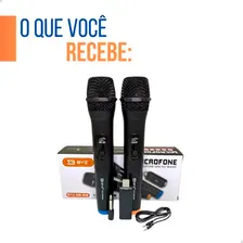 Par Microfones Dinâmico Sem Fio Duplo Profissional Pilha Foto mini 4
