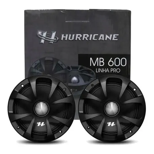 Par Midbass Hurricane 6 Polegada 500wrms Pro Mb600-8ohms Cor Preto Foto 1