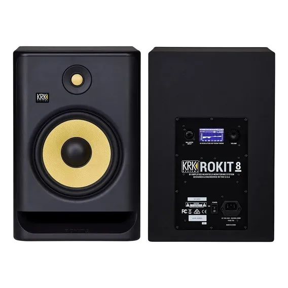 Par Monitores Krk Rokit 8 Rp8 G4 O Par Geração 4 Bivolt Foto 1